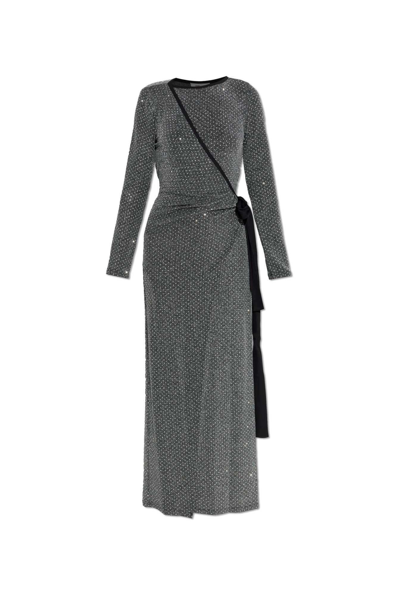 [ DIANE von FURSTENBERG ] シモナ ラメ ラップドレス Grey Dress Simona with shimmering appliqués Diane Von